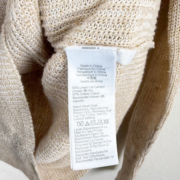 J. Crew Relaxed Cotton Linen Blend Cardigan Sweater Size Small - Picture 4 of 6